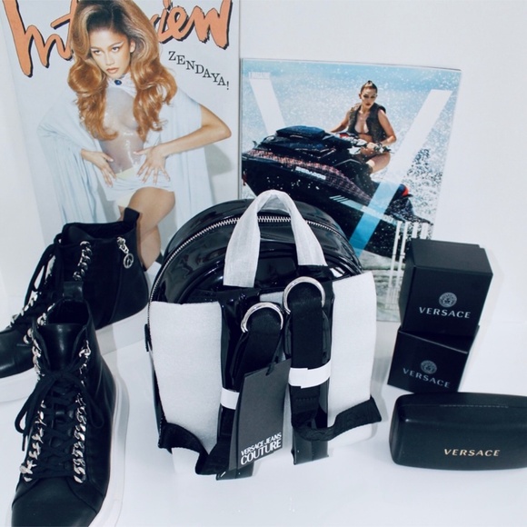 VERSACE JEANS COUTURE Patten Leather Mini Backpack - Picture 4 of 8